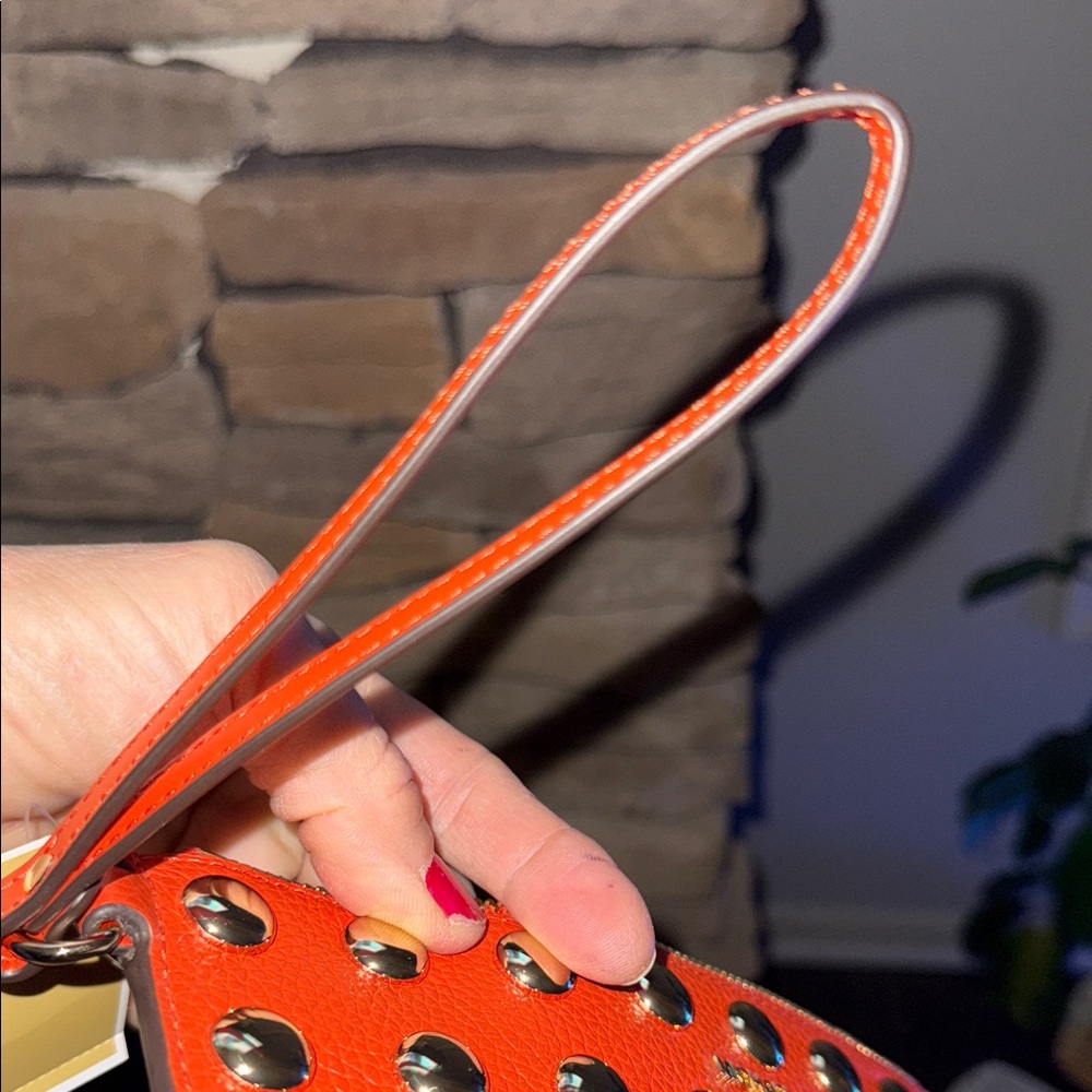 Michael Kors big jet set travel, Orange Studded Clutch - Picture 12 of 14